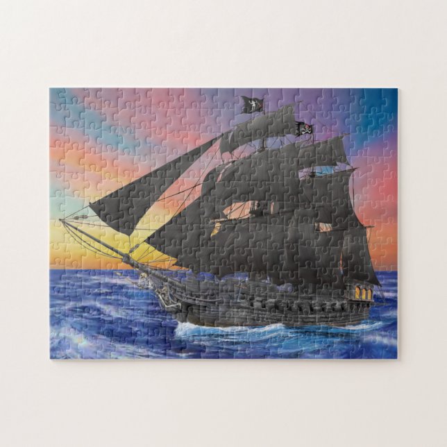 Black Beard's Pirate Ship Jigsaw Puzzle (Horizontal)