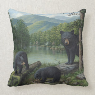 Black Bears Throw Pillow