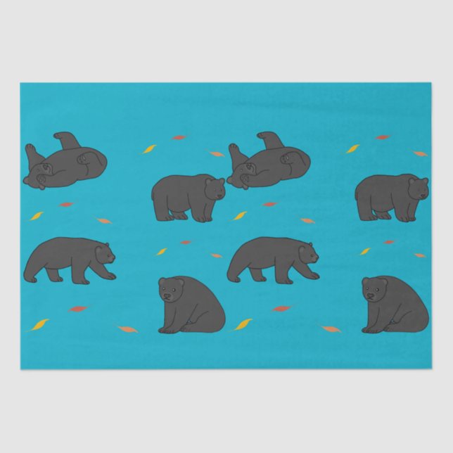 Black Bears Tissue Paper (Front)