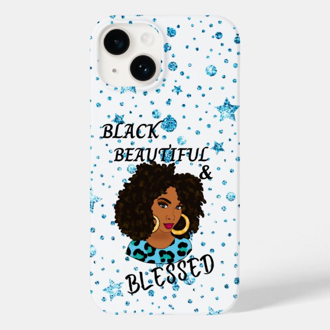 BLACK BEAUTIFUL & BLESSED PHONE CASE (Back)
