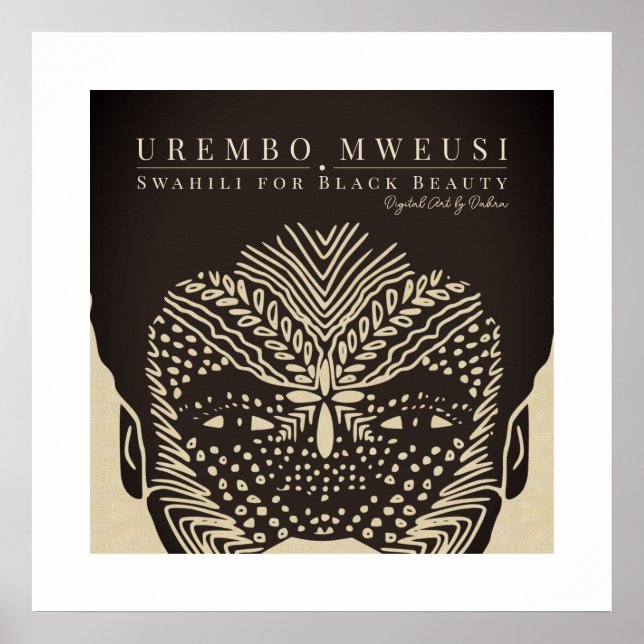 Black Beauty African Woman Tribal Face Markings Poster (Front)