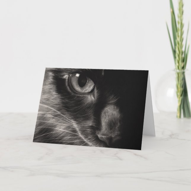 Black Beauty Cat Greeting Card (Front)