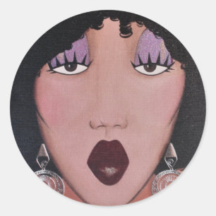 "Black Beauty Diva” Classic Round Sticker
