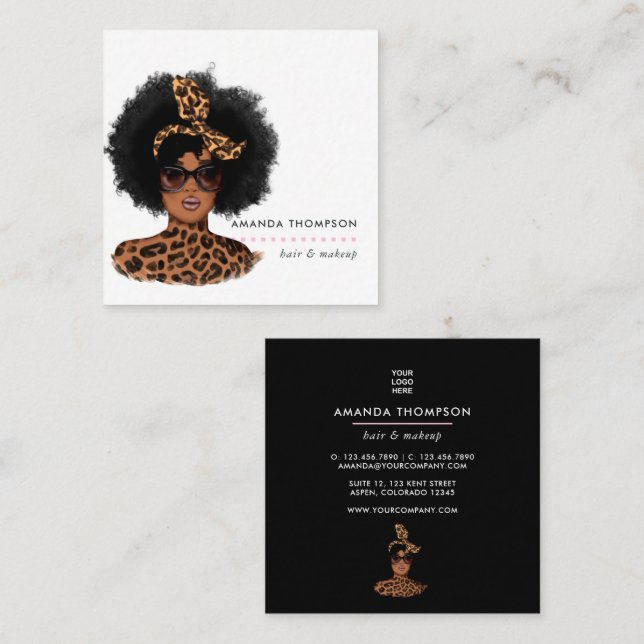 Black Beauty Fashion Business Card (Front/Back)