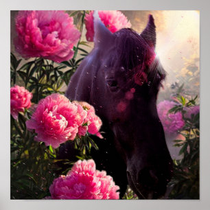 Black Beauty Friesian Horse - Poster