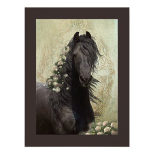Black Beauty Friesian Horse - Poster