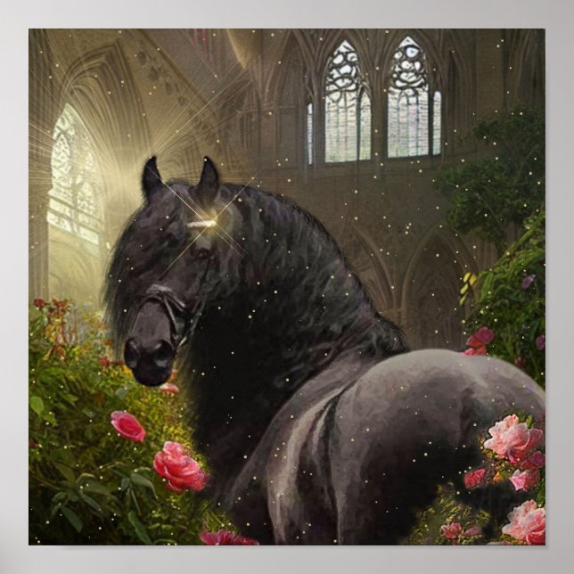 Black Beauty Friesian Horse - Poster (Front)