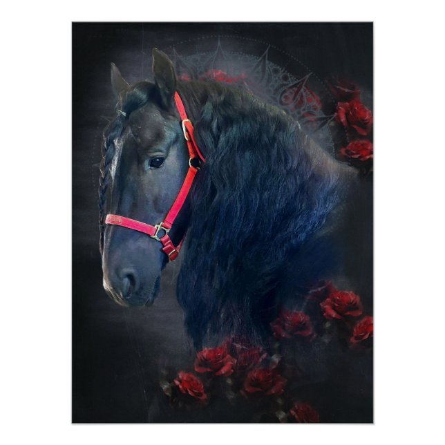 Black Beauty Friesian Horse - Poster (Front)