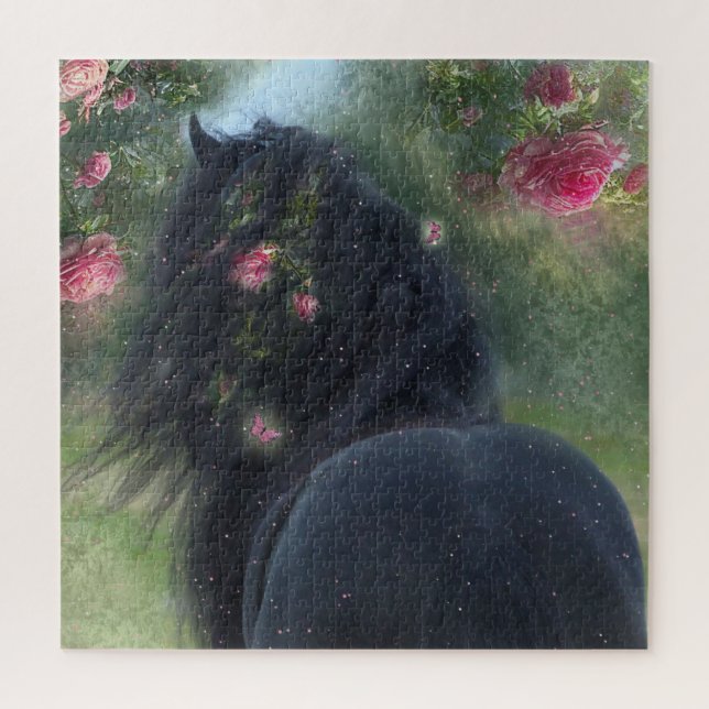 Black Beauty Friesian Horse - Puzzle (Vertical)