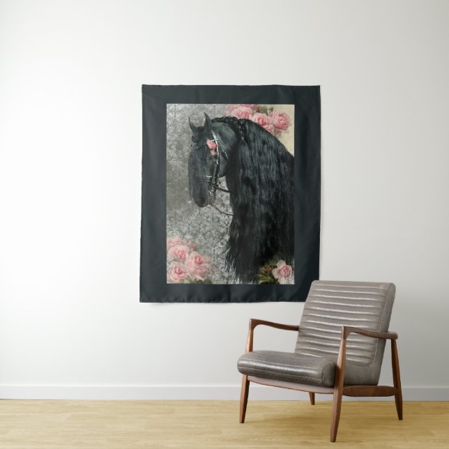 Black Beauty Friesian Horse - Tapestry (In Situ)