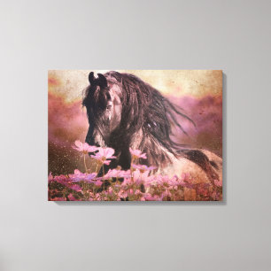 Black Beauty Friesian Horse - Wrapped Canvas