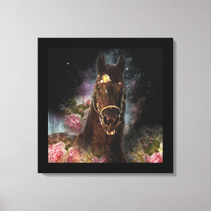 Black Beauty Friesian Horse - Wrapped Canvas