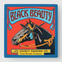 Black Beauty Horse on Red Background