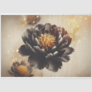 Black Beauty Peony Rose Decoupage Tissue Paper