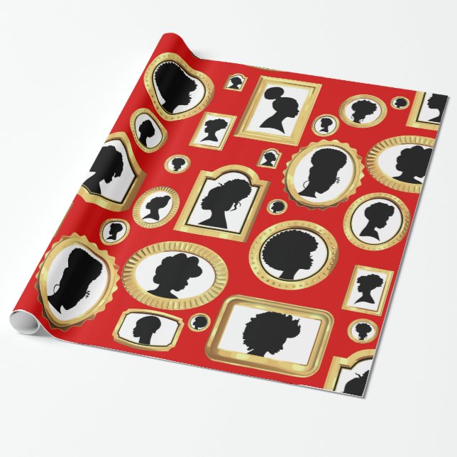 black beauty vintage african cameo  wrapping paper (Unrolled)