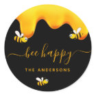 Black bee happy bumble bees sweet honey monogram