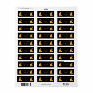Black Bee Honey Label Metallic Gold Text 