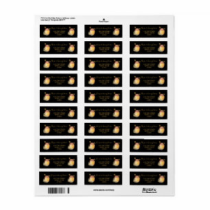 Black Bee Honey Label Metallic Gold Text