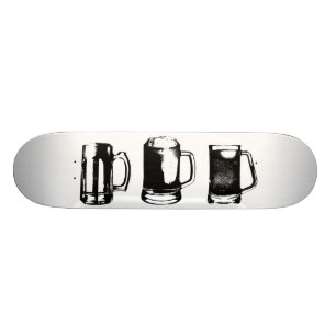 Black Beer Mug Silhouette // Skateboard