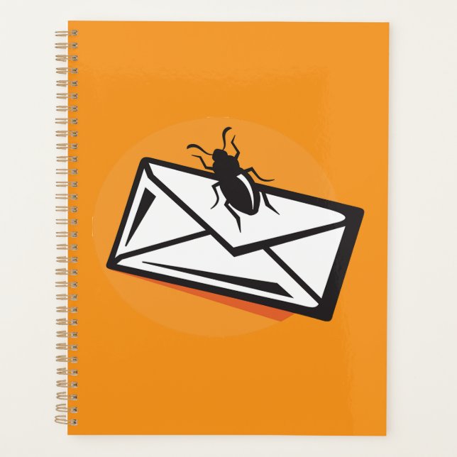 Black Beetle Insect on Envelope Planner (Front)