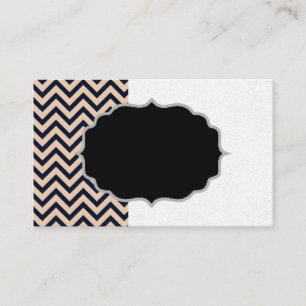 Black/Beige Chevron Grunge Business Card