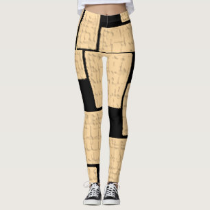 Black & Beige Leggings Long