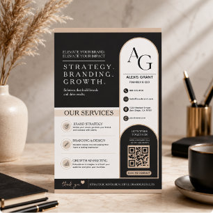Black Beige Luxury QR Code Appointment Reminder Flyer