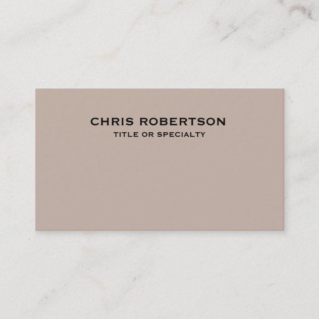 Black Beige Modern Simple Plain Business Card (Front)