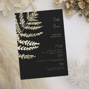 Black & Beige Pampas Bridal Shower Invitation