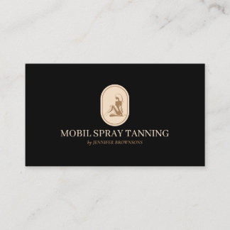 Black Beige Spray Tan Beauty Body Skincare Business Card