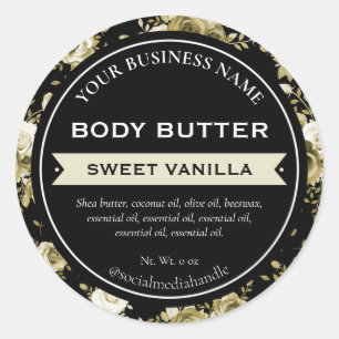 Black Beige Sweet Vanilla Product Labels
