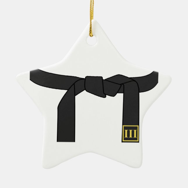 Black Belt Ceramic Tree Decoration (Front)