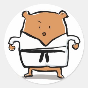 black belt classic round sticker