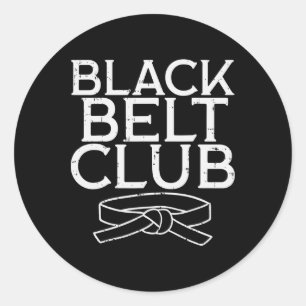 Black Belt Club Cool Karate Taekwondo Kung Fu Jiu Classic Round Sticker