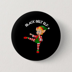 Black Belt Elf-taekwondo, Karate, Jui Jitsu, Kickb 6 Cm Round Badge