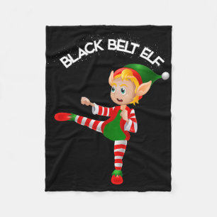 Black Belt Elf-taekwondo, Karate, Jui Jitsu, Kickb Fleece Blanket