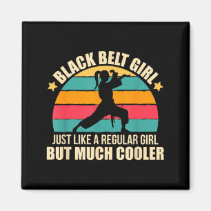 Black Belt Girl Jiu Jitsu Taekwondo Martial Arts Magnet