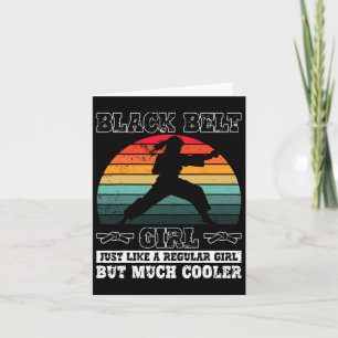 Black Belt Girl Karate Black Belt Promotion Black  Card