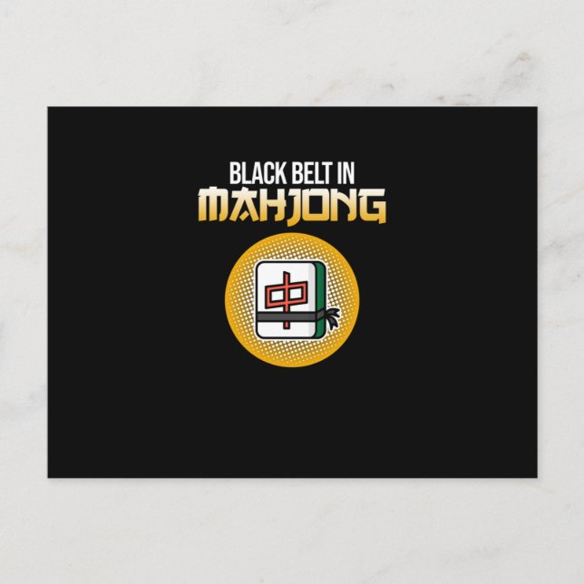 Black Belt In Mahjong Game Mahjong Player Games Postcard (Front)