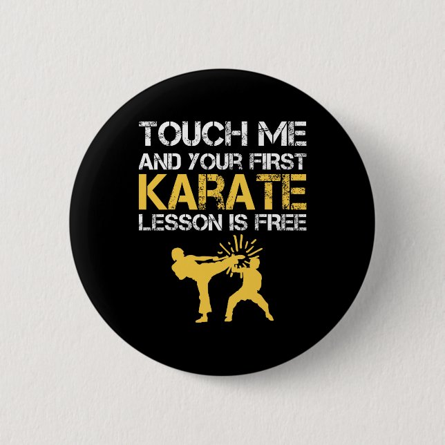 Black Belt Karate  6 Cm Round Badge (Front)