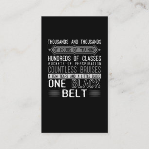 Black Belt Karate Taekwondo Jiu Jitsu Motivation Business Card