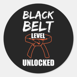 Black Belt Level Unlocked 1 Classic Round Sticker