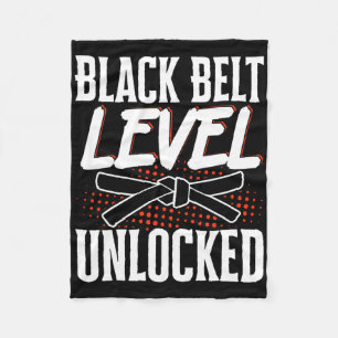 Black Belt Level Unlocked 2  Fleece Blanket