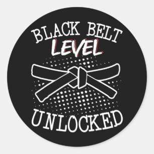 Black Belt Level Unlocked 4 Classic Round Sticker