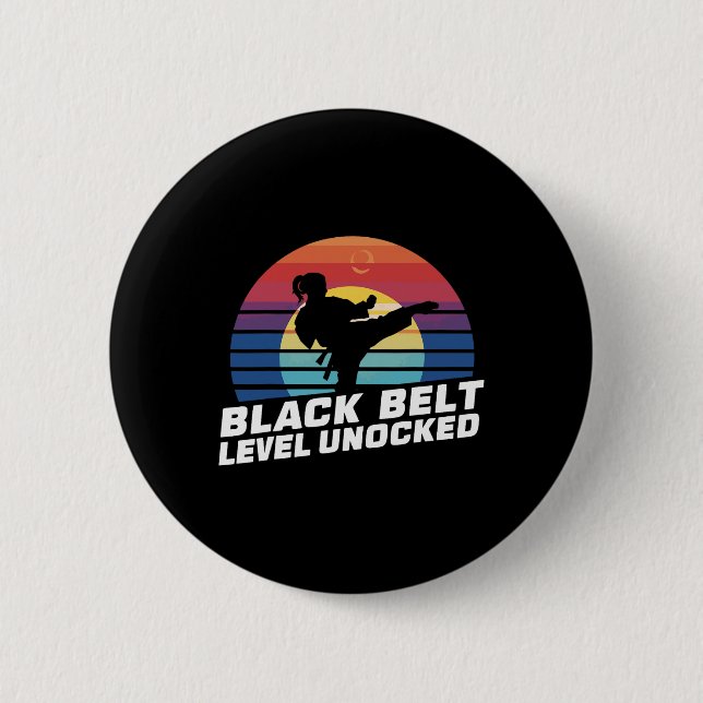 Black Belt Level Unlocked 5  6 Cm Round Badge (Front)
