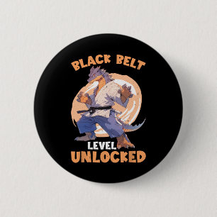 Black Belt Level Unlocked 6 Cm Round Badge