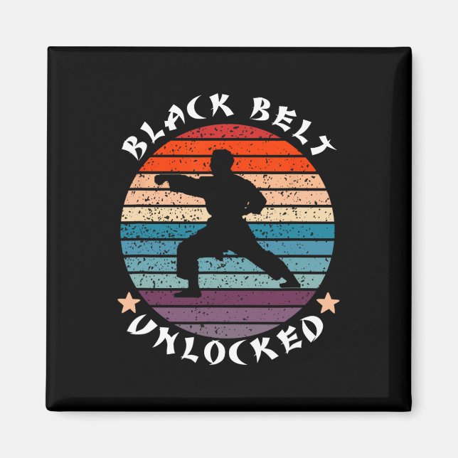 Black Belt Level Unlocked Achievement Karate Keep  Magnet (Front)