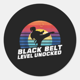 Black Belt Level Unlocked Classic Round Sticker