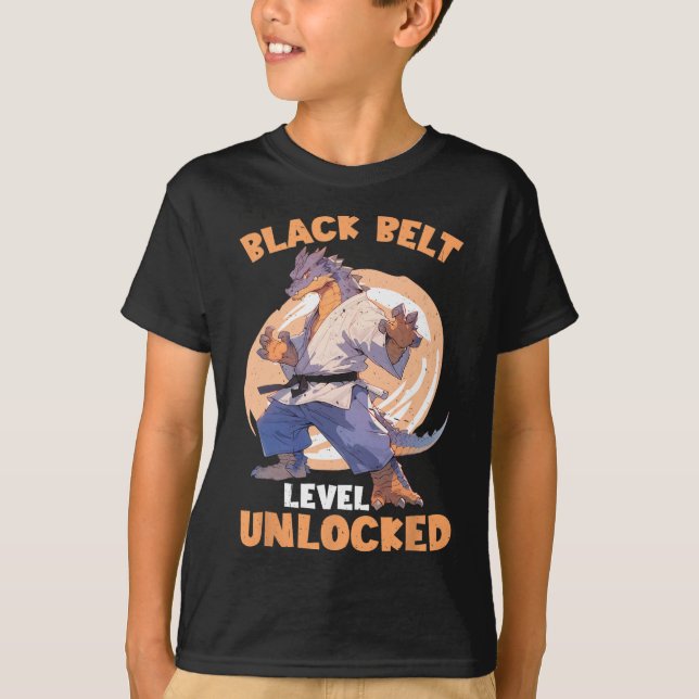 Black Belt Level Unlocked  T-Shirt (Front)