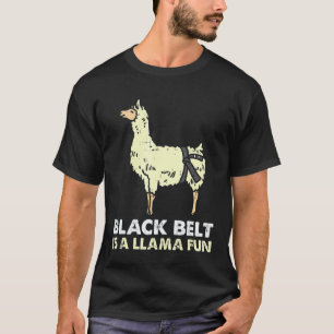 Black Belt Llama Fun Karate Judo Jiu Jitsu Martial T-Shirt